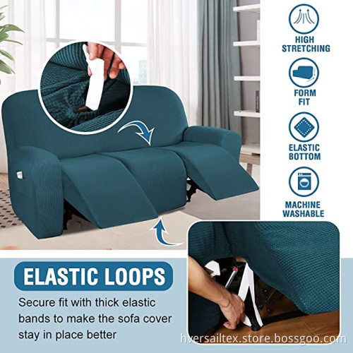 Home Three-seat Furniture Twill Stretch Recliner Sofa Covers